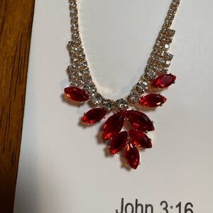Elegant Red and Silver Necklace
